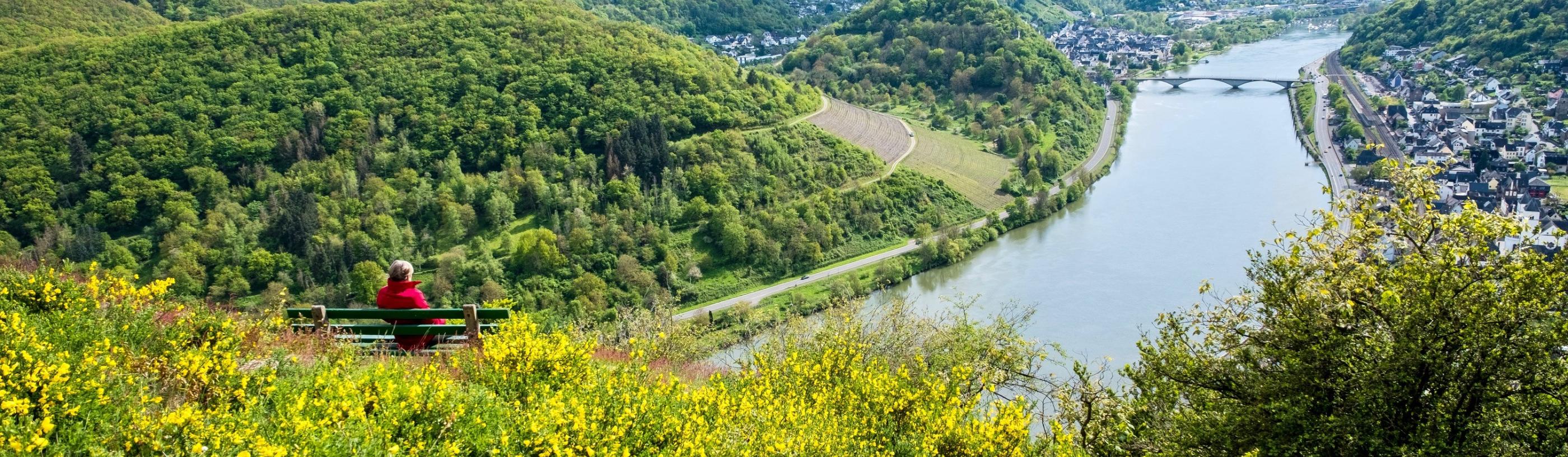 Aussichtspunkt auf dem Kardener Berg mit Blick auf Treis und Karden und die Mosel