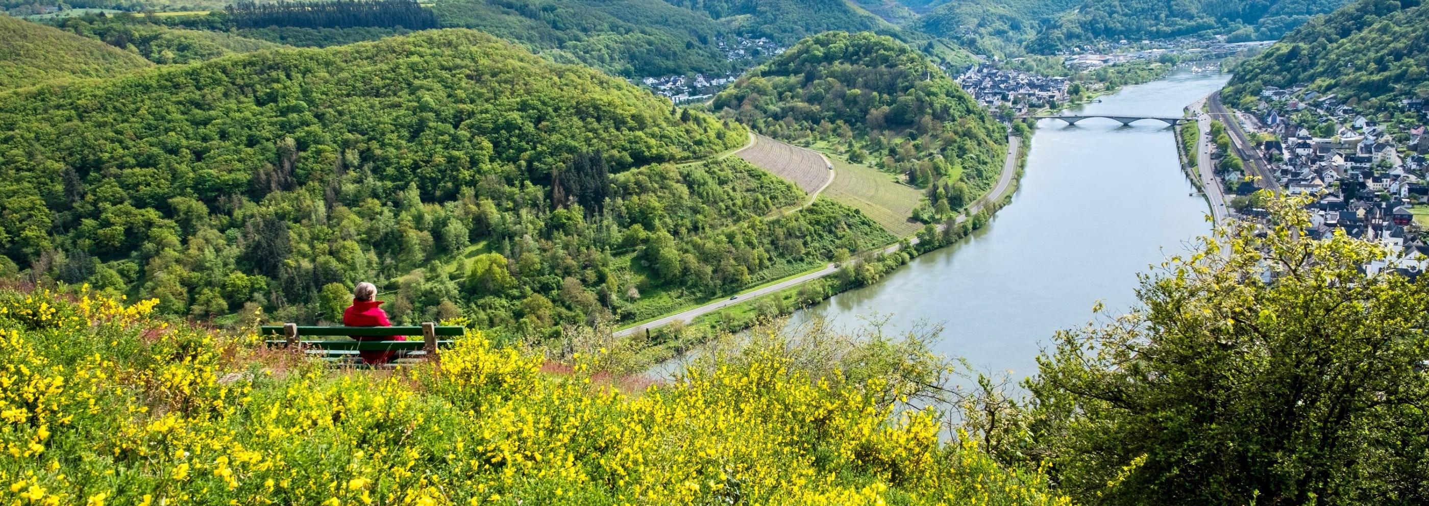 Aussichtspunkt auf dem Kardener Berg mit Blick auf Treis und Karden und die Mosel